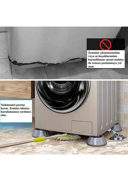 Çamaşır Makinesi Titreşim Önleyici Mobilya Yükseltici Kaydırmaz Vantuzlu Stoper Set 4 Adet indirimleri