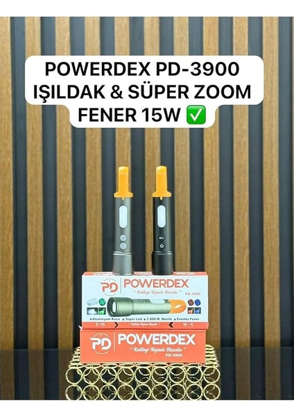 PD-3900 Ultra Parlak Cob LED 9 Modlu Askılı Şarjlı El Feneri