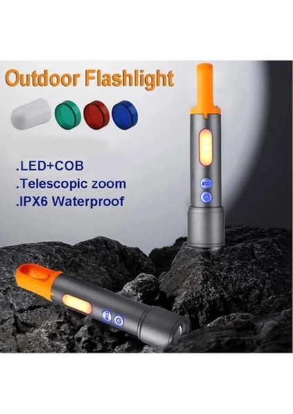 PD-3900 Ultra Parlak Cob LED 9 Modlu Askılı Şarjlı El Feneri fırsatları