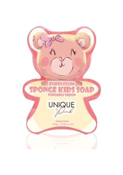Nemlendirici ve Bubblegum Kokulu Pembe Süngerli Çocuk Sabunu 135GR.