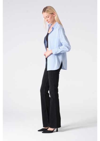 %100 Pamuk Poplin Oversize Gömlek