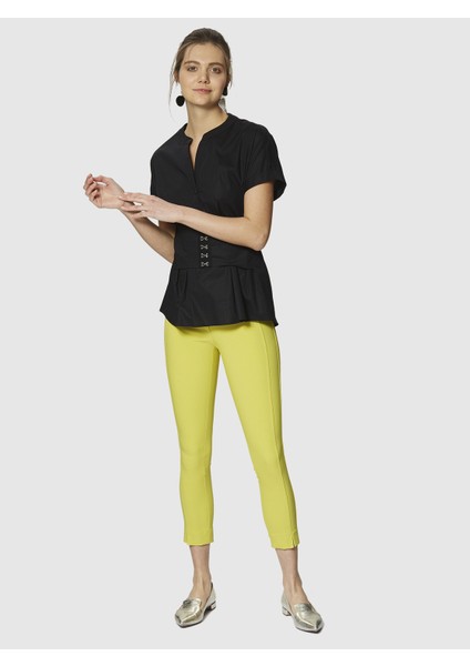 Kısa Paça Kadın Pantolon Küf Sarısı Y9912029_262