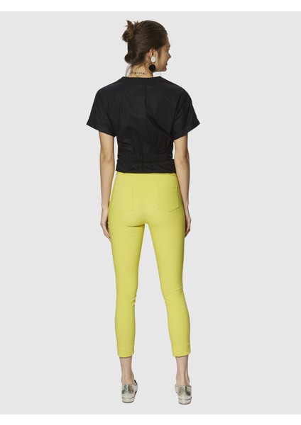 Kısa Paça Kadın Pantolon Küf Sarısı Y9912029_262 modelleri