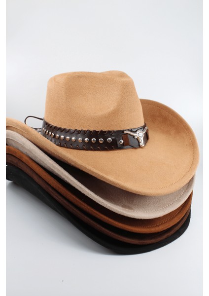 Unisex Kovboy Şapka – Ayarlanabilir Ip Detaylı, Deri Tokalı Western Şapka indirimleri