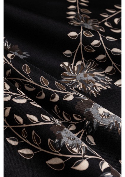 Şakayık Siyah-Gri Tivil Ipek Eşarp 90X90 fırsatları