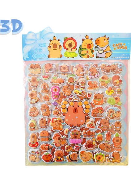 Disney Capy Bara 2 Sayfa 3D Büyük Boy Kabartma Sticker (Boyama Sayfalı)