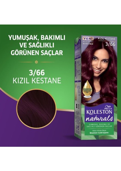 Naturals Saç Boyası Kızıl Kestane 3/66 2x Paket