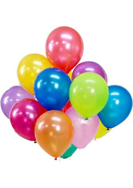 Karışık Renkli Metalik Süsleme ve Parti Balonu 12 Inch 40 Adet modelleri