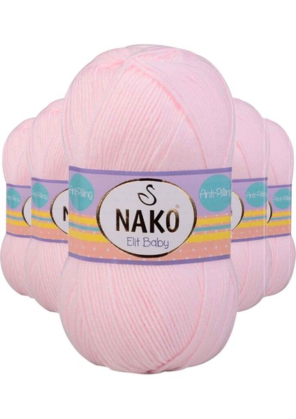 5 Adet Elite Baby El Örgü Ipi Tüylenmeyen Bebek Yünü Soft Pembe 2892