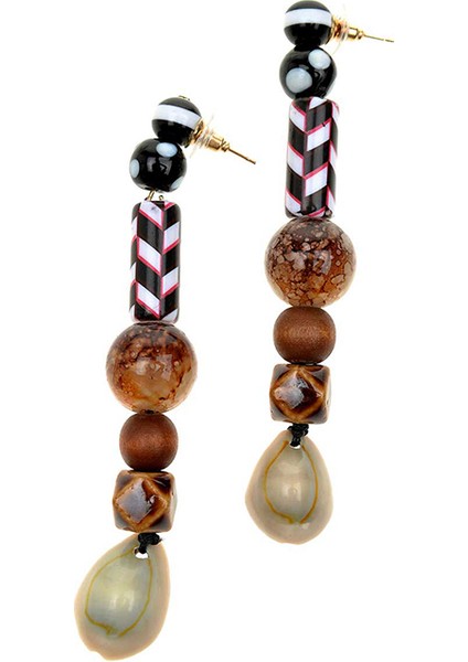 Boncuk Detaylı Aksesuarlı Küpe Standart Renk Y1986312_089