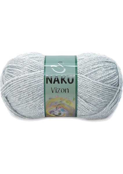 5 Adet Vizon Premium Akrilik El Örgü Ipi Yünü Renk NO:195 Açık Gri Melanj fiyatları