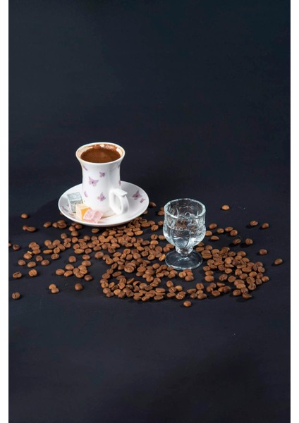 Ayaklı Kahve Yanı Bardağı Kristal Kesim Shot Bardak 7cm x 4 cm 6 Lı Set fiyatları