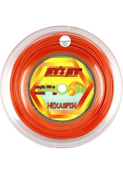 Pro Hexaspin 1,25 Mm. Rulo Raket Kordajı 200 Metre Turuncu