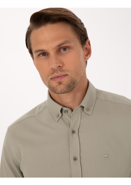 Erkek Su Yeşili Regular Fit Uzun Kollu Gömlek 50316736-VR048 fiyatları