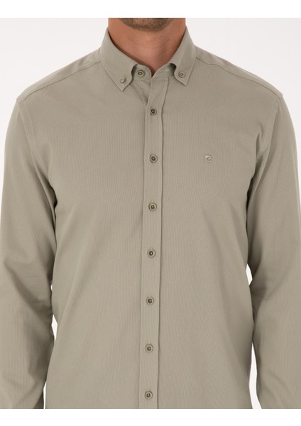 Erkek Su Yeşili Regular Fit Uzun Kollu Gömlek 50316736-VR048