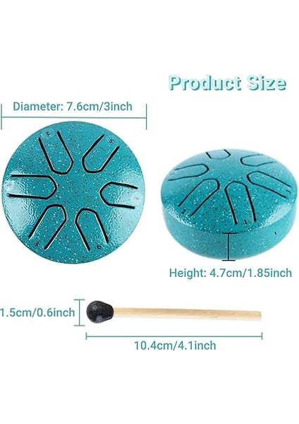 Çelik Dilli Davul Mini Handpan Davul Bagetli 6 Nota Hem Yeni Başlayanlar Hem De Deneyimli Müzisyenler Için Vurmalı Çalgı (Yeşil) fırsatları