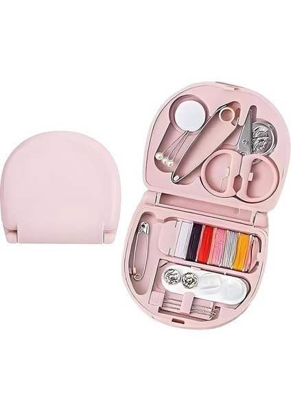 Mini Dikiş Seti, Taşınabilir Dikiş Seti, Seyahat, Yeni Başlayanlar Için Uygun, Evde Iğne ve Iplik Seti, Pembe (1)