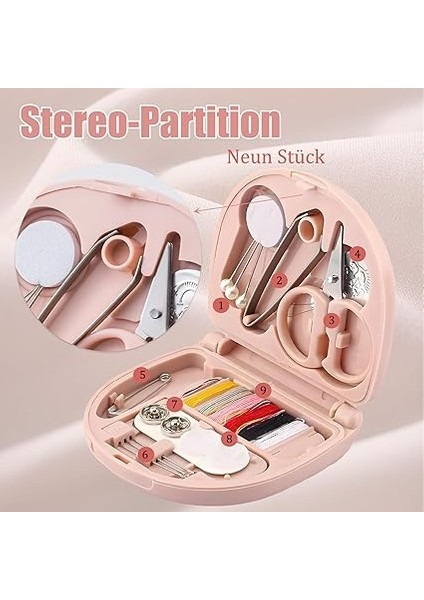 Mini Dikiş Seti, Taşınabilir Dikiş Seti, Seyahat, Yeni Başlayanlar Için Uygun, Evde Iğne ve Iplik Seti, Pembe (1) fırsatları