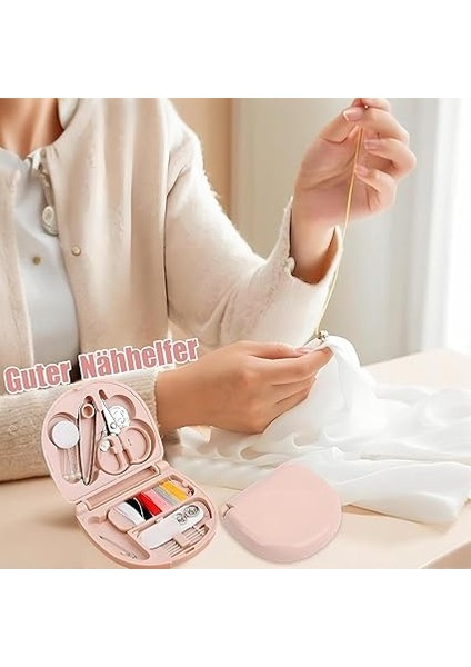Mini Dikiş Seti, Taşınabilir Dikiş Seti, Seyahat, Yeni Başlayanlar Için Uygun, Evde Iğne ve Iplik Seti, Pembe (1) indirimleri