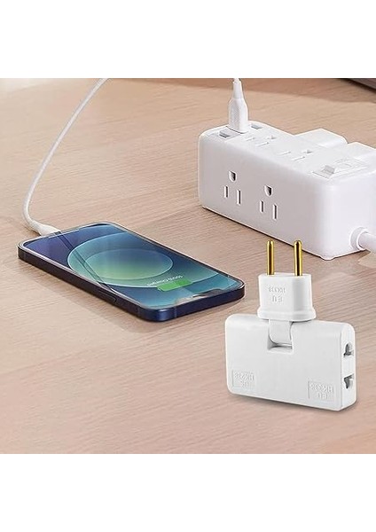 Priz Yassı Adaptör | 2 Uçlu Döner Çıkış Adaptörü | 180 Derece Dönen Kafa ile Seyahat Avrupa Fiş Adaptörü Güç Dönüştürücü modelleri