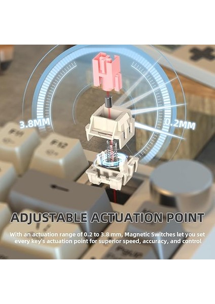 Shark K85 Mekanik Oyun Klavyesi %75 Oranında, Ayarlanabilir Tepki Davranışı, Mıknatıslı Şalter, Apex Pro Tkl Rgb Gasket Klavye A75 Qwerty Döner Düğmeli, Dks/mt/tgl Destekler, Pc/mac Için fırsatları