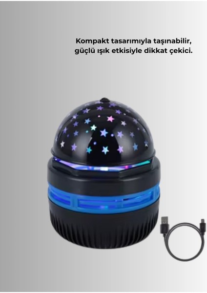 Döner Galaxy Projektör Gece Lambası – Ay ve Yıldız Işıklı Atmosfer Lamba, USB Bağlantılı fiyatları
