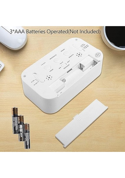 Dijital Çalar Saat Büyük LED Ekranlı Başucu Saati 12/24 Erteleme Gece Lambası, Tarih Takvimli Yatak Odası Ev Ofis Için (Beyaz) indirimleri