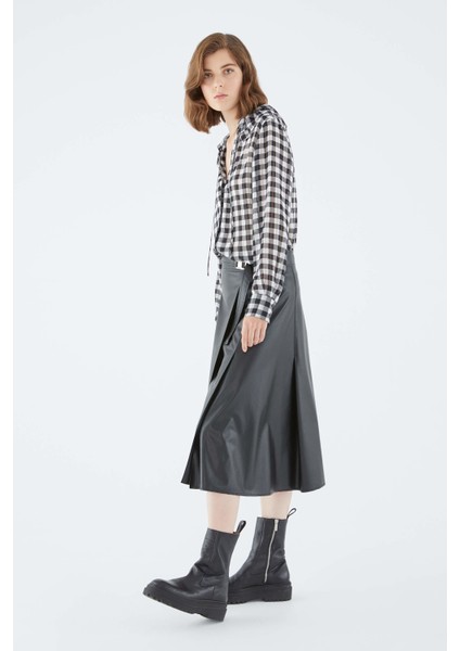 Deri Görünümlü Uzun Etek Siyah K2115049_001 fiyatları