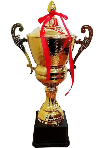 44 cm Kapaklı Kupa Gold Kaplama Kupa Madalya J3023A