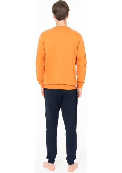 U.s Polo Assn. 18942 Erkek Uzun Kollu Bisiklet Yaka Paçası Bantlı Rahat Ev Giyim-Turuncu fiyatları