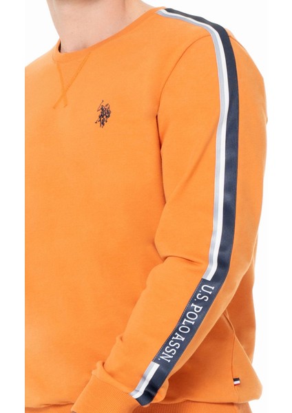 U.s Polo Assn. 18942 Erkek Uzun Kollu Bisiklet Yaka Paçası Bantlı Rahat Ev Giyim-Turuncu fırsatları