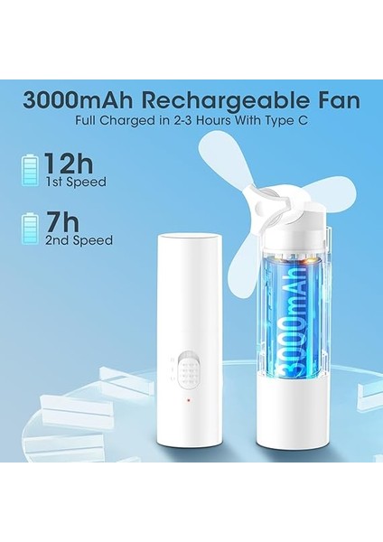 Taşınabilir Fan Taşınabilir Mini Fan Küçük Fanlar USB Şarj Edilebilir Pil Seyahat Ofis Ev Için Katlanabilir Taşınabilir Fanlar Açık Hava Hediyeleri-Beyaz modelleri