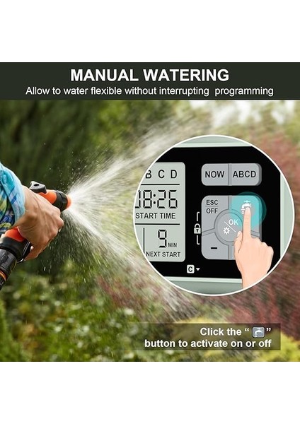 4 Bağımsız Kontrollü Çıkışlı Sulama Bilgisayarı, LCD Ekranlı Dijital Sulama Saati, Otomatik/manuel Sulama Kontrolü.. modelleri