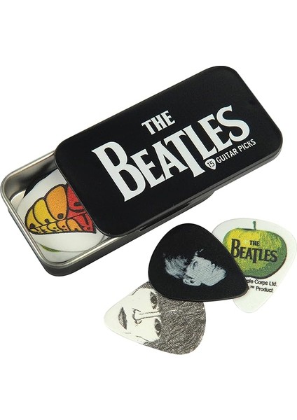 Waves D'addario 1CAB4-15BT1 Beatles Signature Selüloit Pick Box Motif Logo 15 Picks Medium