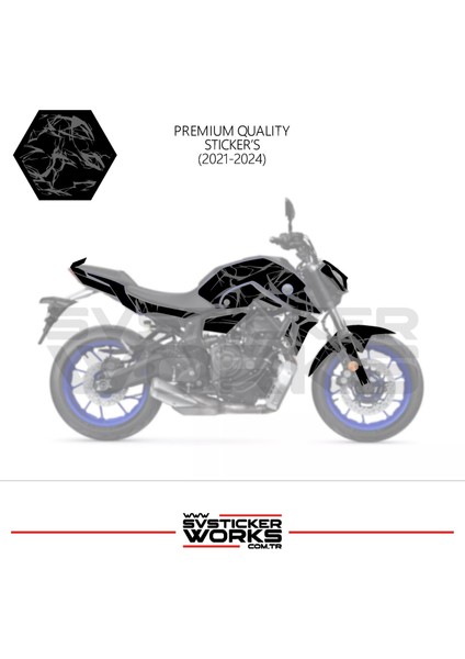 Mt-07 2021-2024 Kaplama Sticker Şimşek Yıldırım Motor Kaplama Modeli Hazır Kit 2021-2024 Uyumlu fiyatları