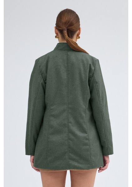 Tasarım Yaka Kısa Boy Haki Kaşe Kaban fırsatları