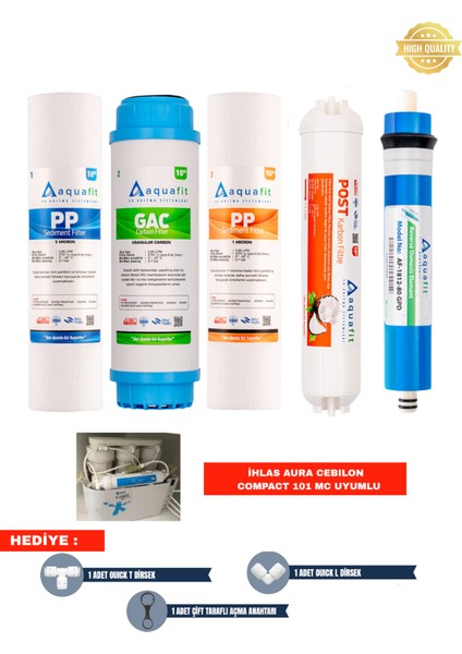 İhlas Aura Cebilon Compact 101 MC Su Arıtma Cihazı 5'li Filtre Seti