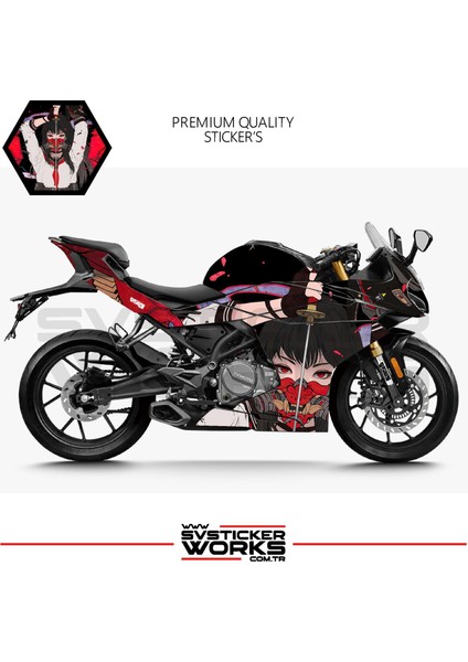 Cfmoto 250SR Kaplama Sticker Katana Girl Motor Kaplama Modeli Hazır Kit