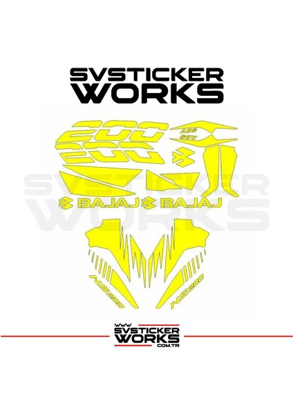 Bajaj NS200 Sticker Set Takım 16+ Parça Ürün Renk fiyatları