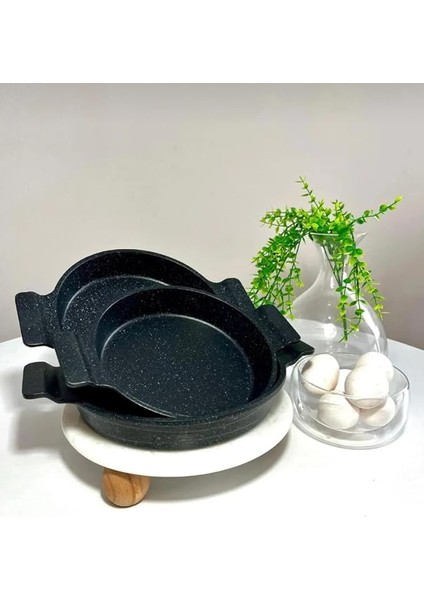 Döküm Sahan Tava Seti, Siyah, Yapışmaz Yüzey, Siyah Renk