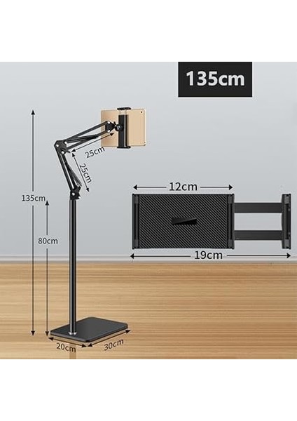 Mobile Ful Metal Teleskopik Açı ve Yükseklik Ayarlı Telefon ve Tablet Tutucu Stand, Video Izlemek Çekmek Için Stand indirimleri