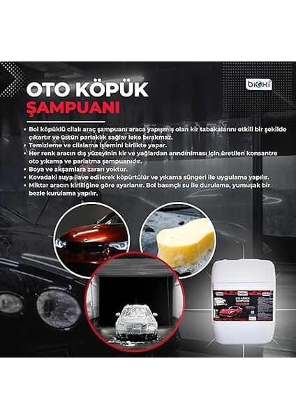 Oto Köpük Şampuanı 20 Lt – Cilalı ve Fırçasız Yıkama Için Etkili Araç Şampuanı fiyatları