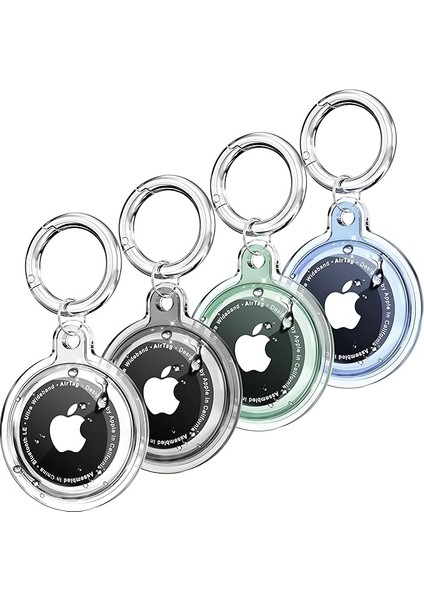 Için Su Geçirmez Ultra Şeffaf Görünümlü Silikon Kılıf ve Anahtarlık (4'lü Paket)