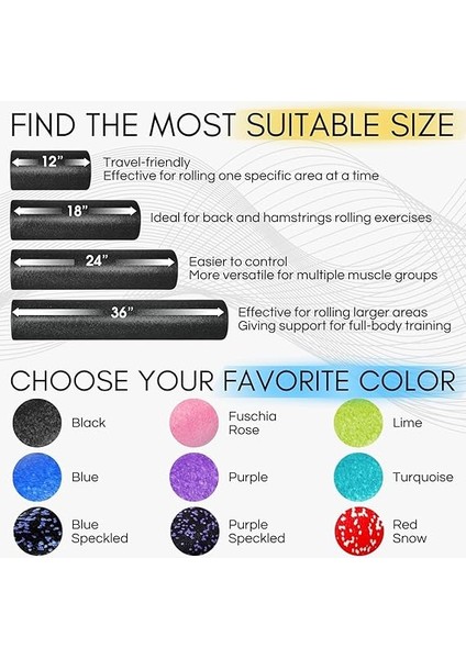 - Inch, Blue) - YES4ALL Epp Exercise Foam Roller - Extra Firm High Density Foam Roller - Best For Flexibility And Rehab Exercises (90CM, Blue) modelleri