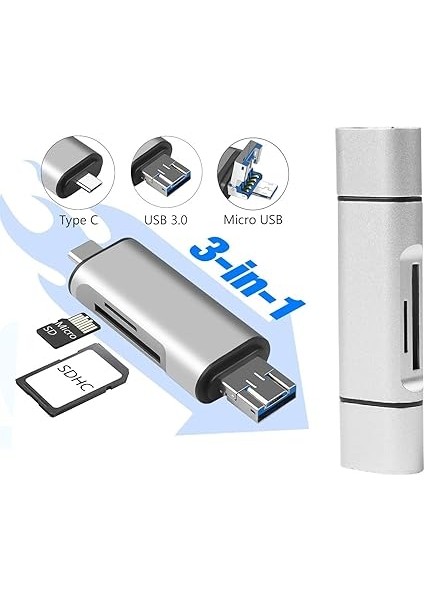 5848 Type C USB Kart Okuyucu Micro Sd Card Reader Çevirici Dönüştürücü Adaptör indirimleri