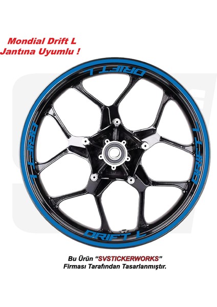 Mondial Drift L 125 Motosiklet Jant Şeridi 32'li Set Sticker Etiket Modeli