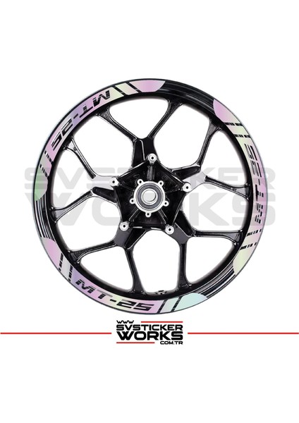 Yamaha MT25 Jant Şeridi Geniş Sticker Dıştan Içe Kaliteli Yüksek Yapışkanlı Sticker