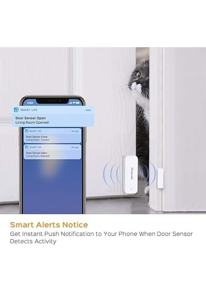 Kablosuz Kapı Pencere Sensörü, Düşük Enerji Kapı ve Pencere Alarmı, Alexa/google Assistant ile Uyumlu, Otomatik Algılama Kapılar, Pencereler ve Dolaplar, Daireler ve Ofisler Için Uygundur fiyatları