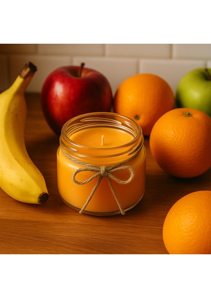 Likya Candle Yasemin Esintili Turuncu Mum 330 gr El Yapımı, Dekoratif Pozitif Enerji & Huzur Veren Tasarım fiyatları