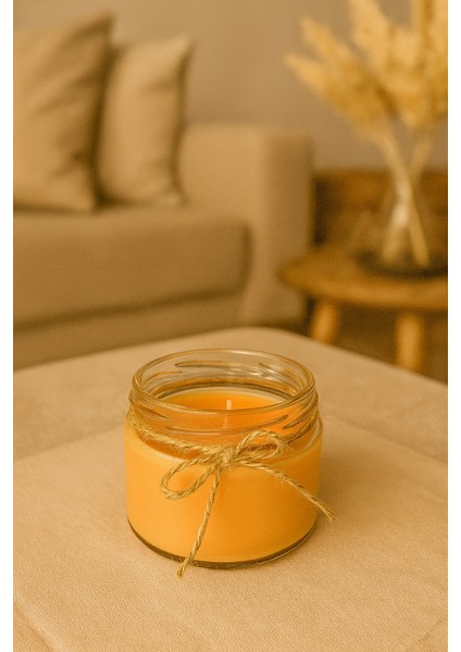 Likya Candle Yasemin Esintili Turuncu Mum 330 gr El Yapımı, Dekoratif Pozitif Enerji & Huzur Veren Tasarım fırsatları